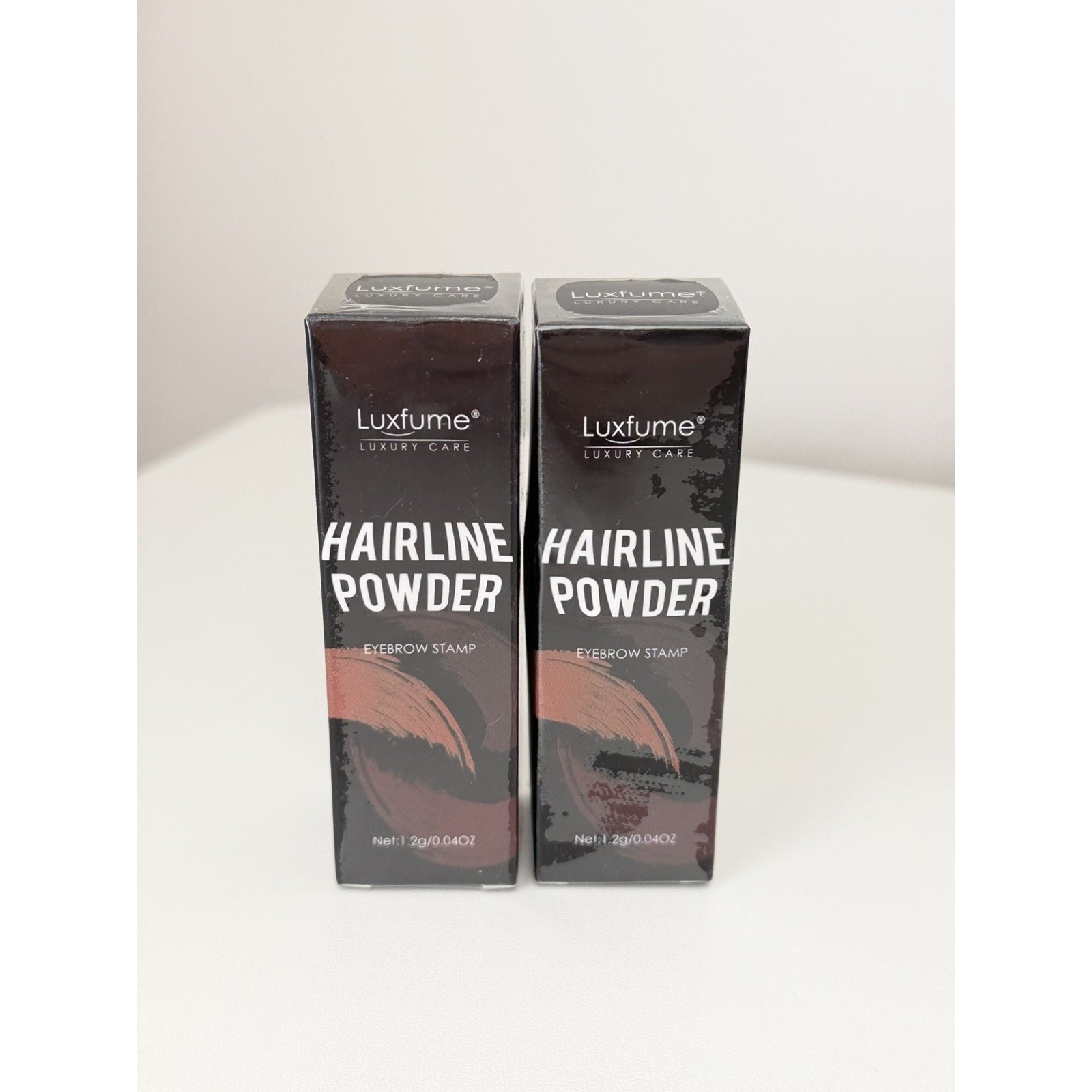 Lot of 2 Luxfume Hairline Powder Eyebrow Stamp HL03 Medium Brown, Exp 05/2027