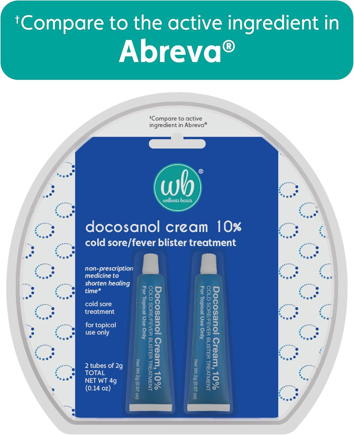 Docosanol 10% Cold Sore Cream Lip Treatment Twin Pack 0.07 oz