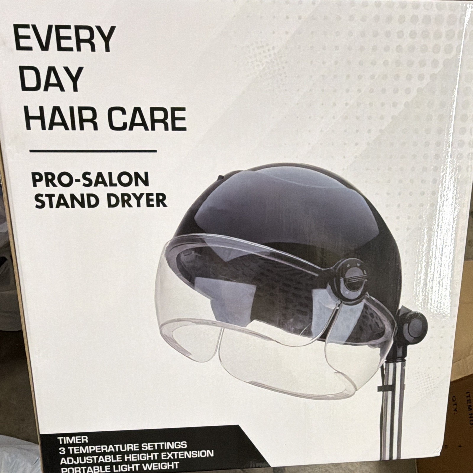 Everyday Hair Care Pro-Salon Standing Hood Dryer Stand 3 Heat/Speed 60 Min Black