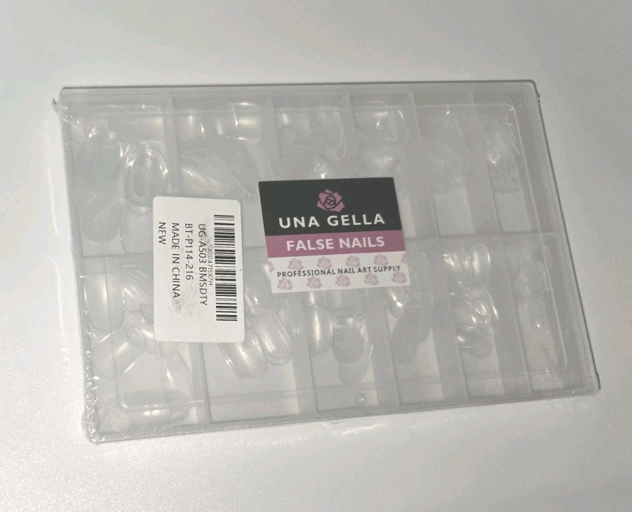 Acrylic Nail Tips For Full Cover Nail Extension. Oval 216 Pieces, 12 Sizes New