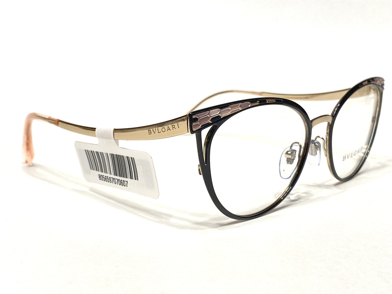 Women’s Bvlgari Eyeglasses Frames BV2186 2033 Black & Pink Cat’s 53/17~140 NEW