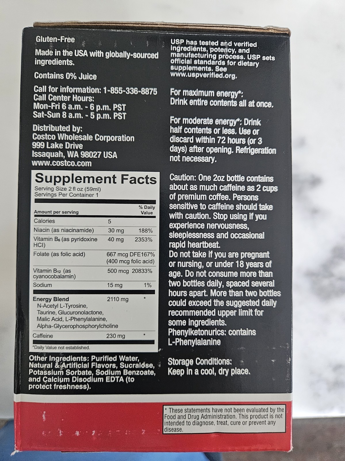 Kirkland Signature Extra Strength Energy Shot, 48 Bottles, 2 Ounces Each