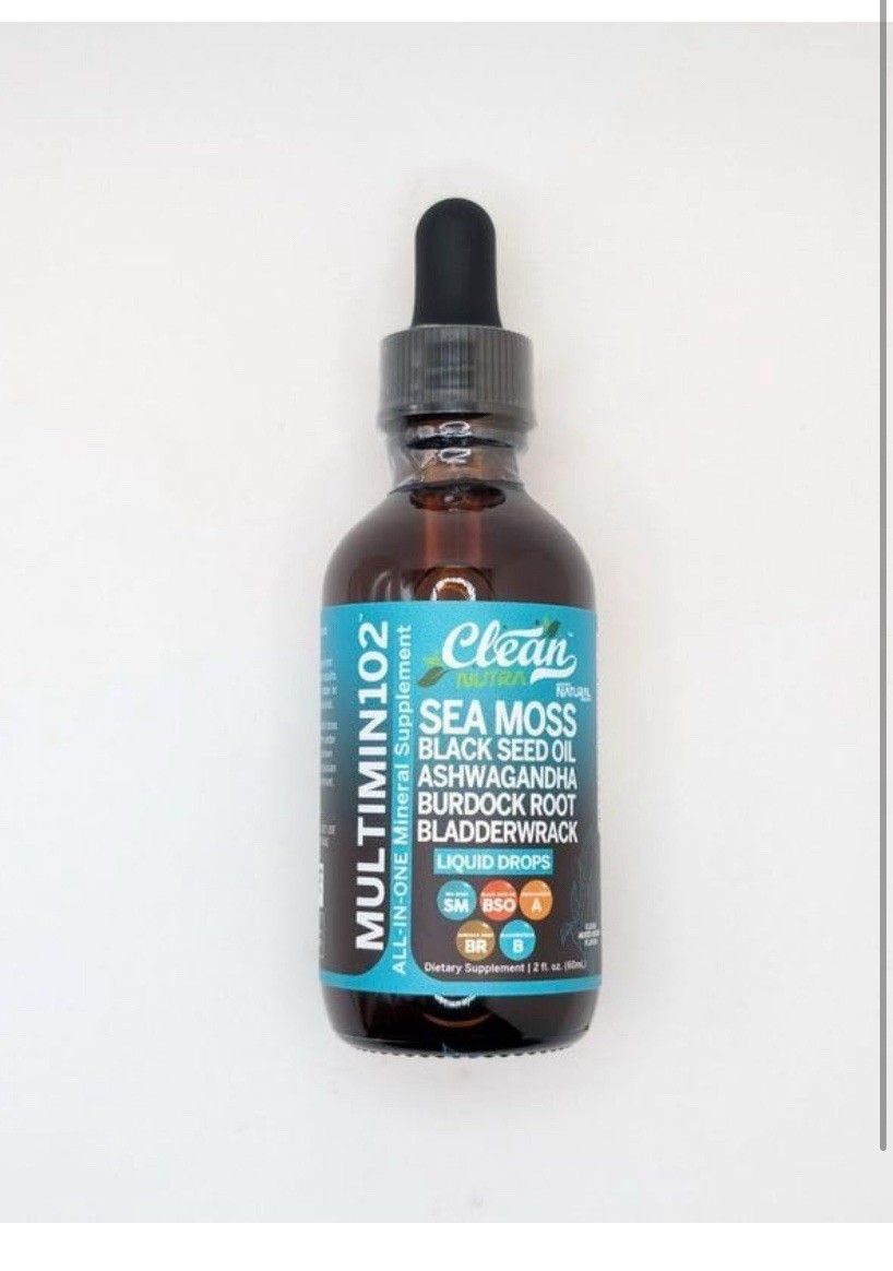 Clean Nutra Sea Moss Liquid Drops 2pk Organic Multi Vitamin Mineral Exp 01/2027