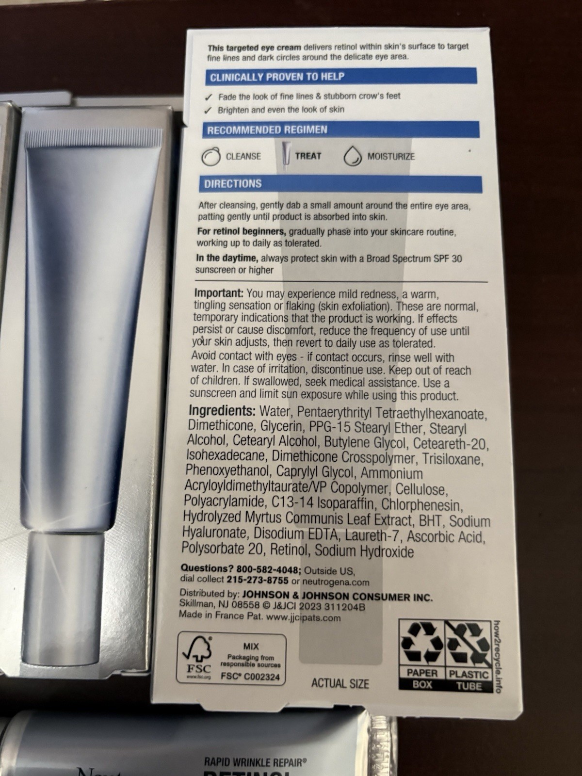 Neutrogena Rapid Wrinkle Repair Retinol Eye Cream 0.5 fl oz SET OF 3 TUBES