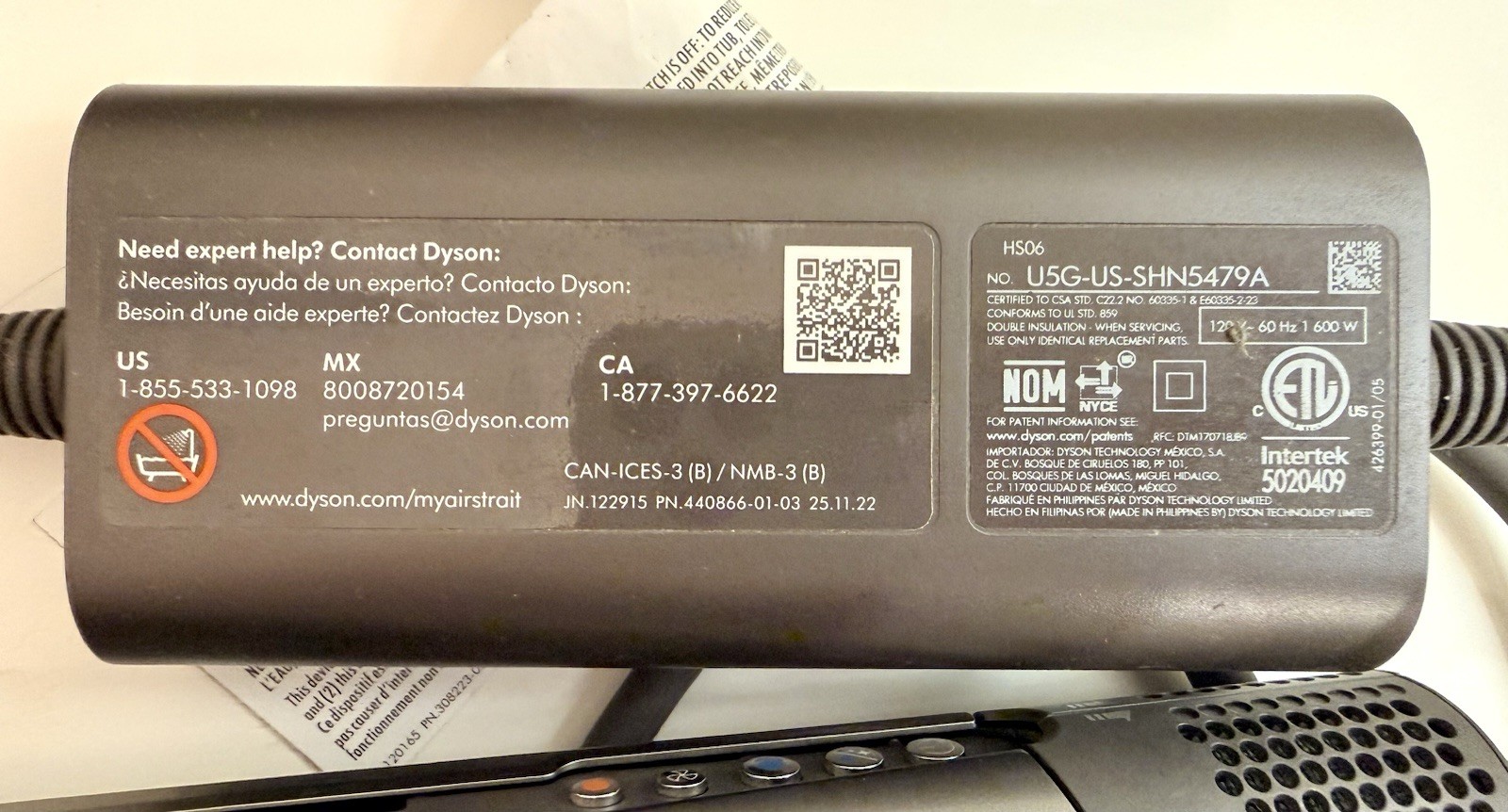 Dyson AirStrait Hair Straitener, Nickel/Copper, Used Once! (No box)