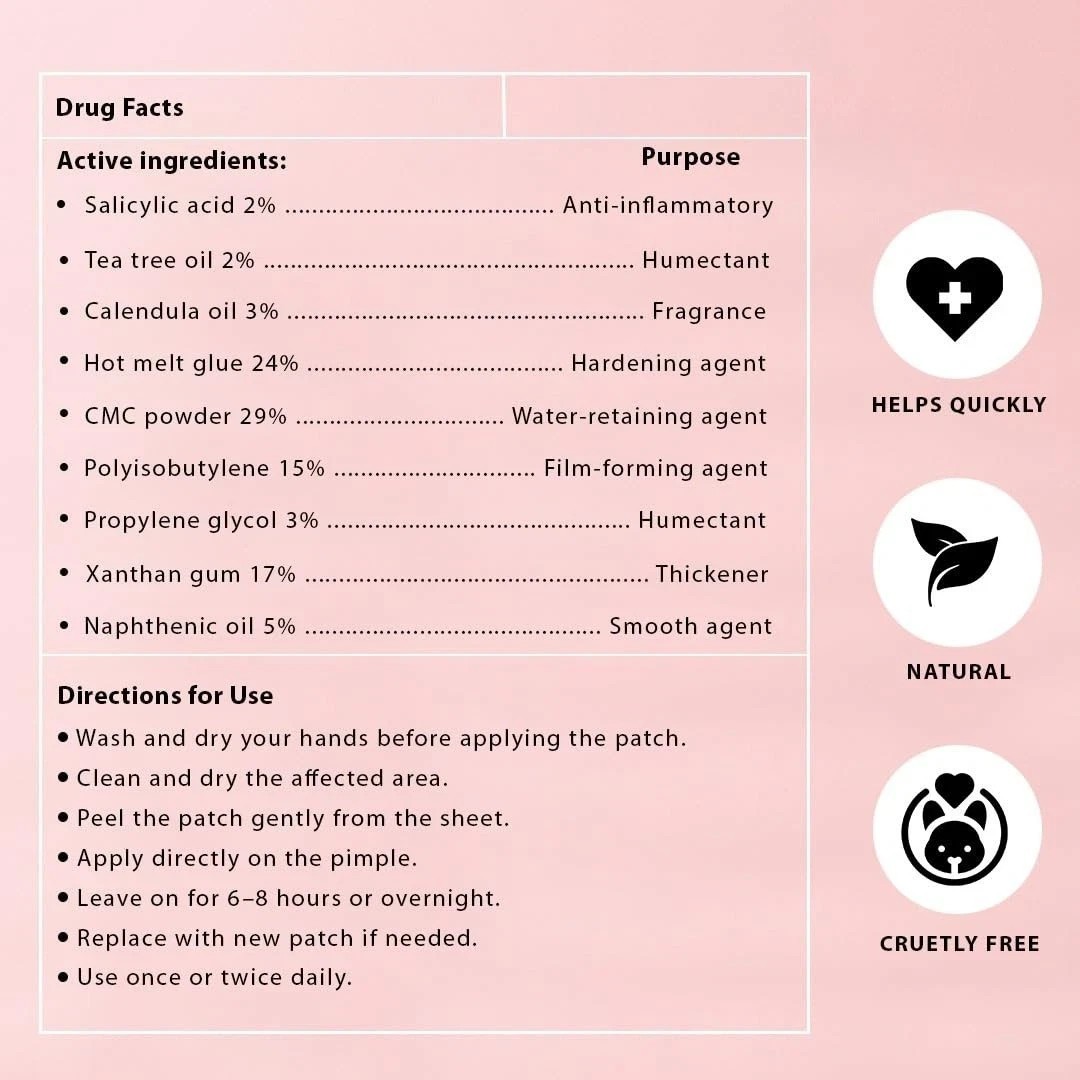 Pristar 36 Pimple Patches 2% Salicylic Acid Hydrocolloid Acne Patch Clear Skin
