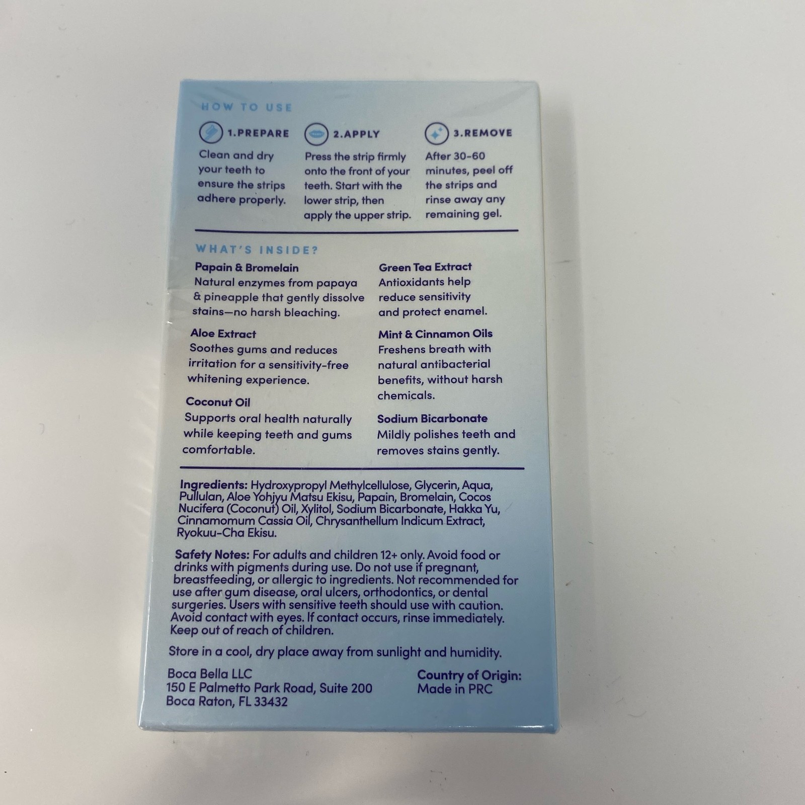 BocaBella Mint Natural Teeth Whitening Strips 14 Tx (28) 1.14oz