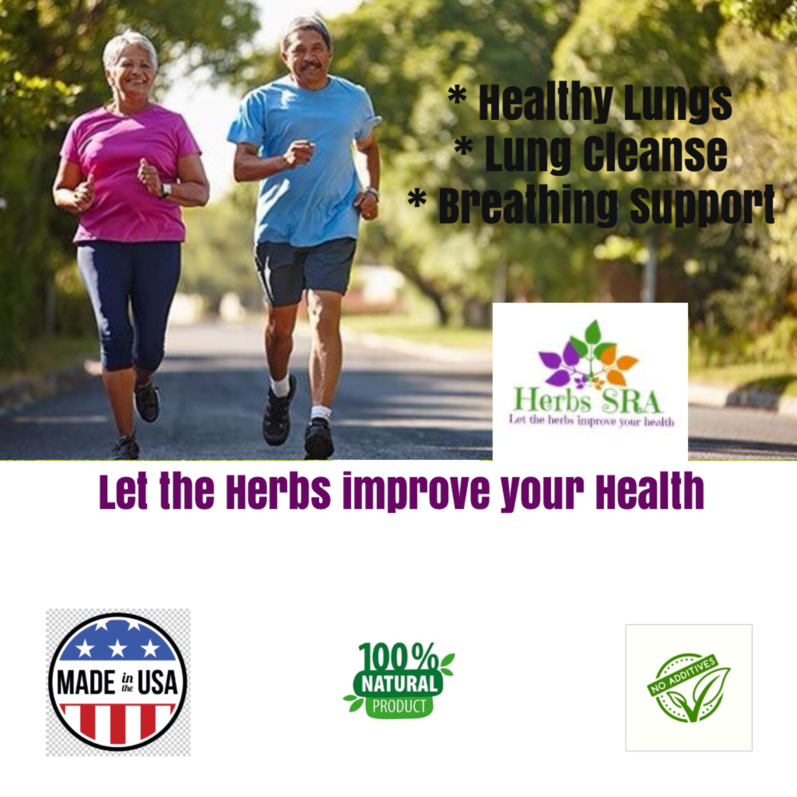 HERBAL LUNGS CLEANER Remedy, Improve lungs, 120 Capsules, Biomedical Formula.