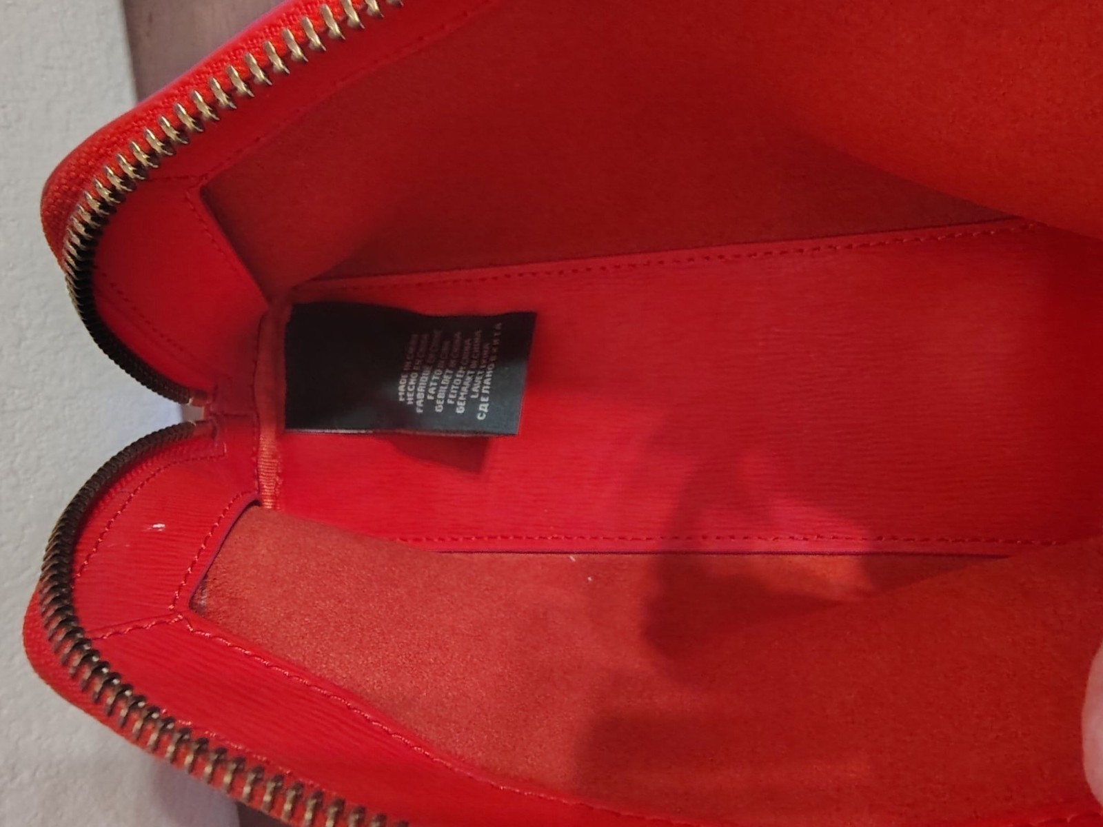 Lauren Ralph Lauren Red Cosmetic Bag, Pink Thread, United Kingdom Textured