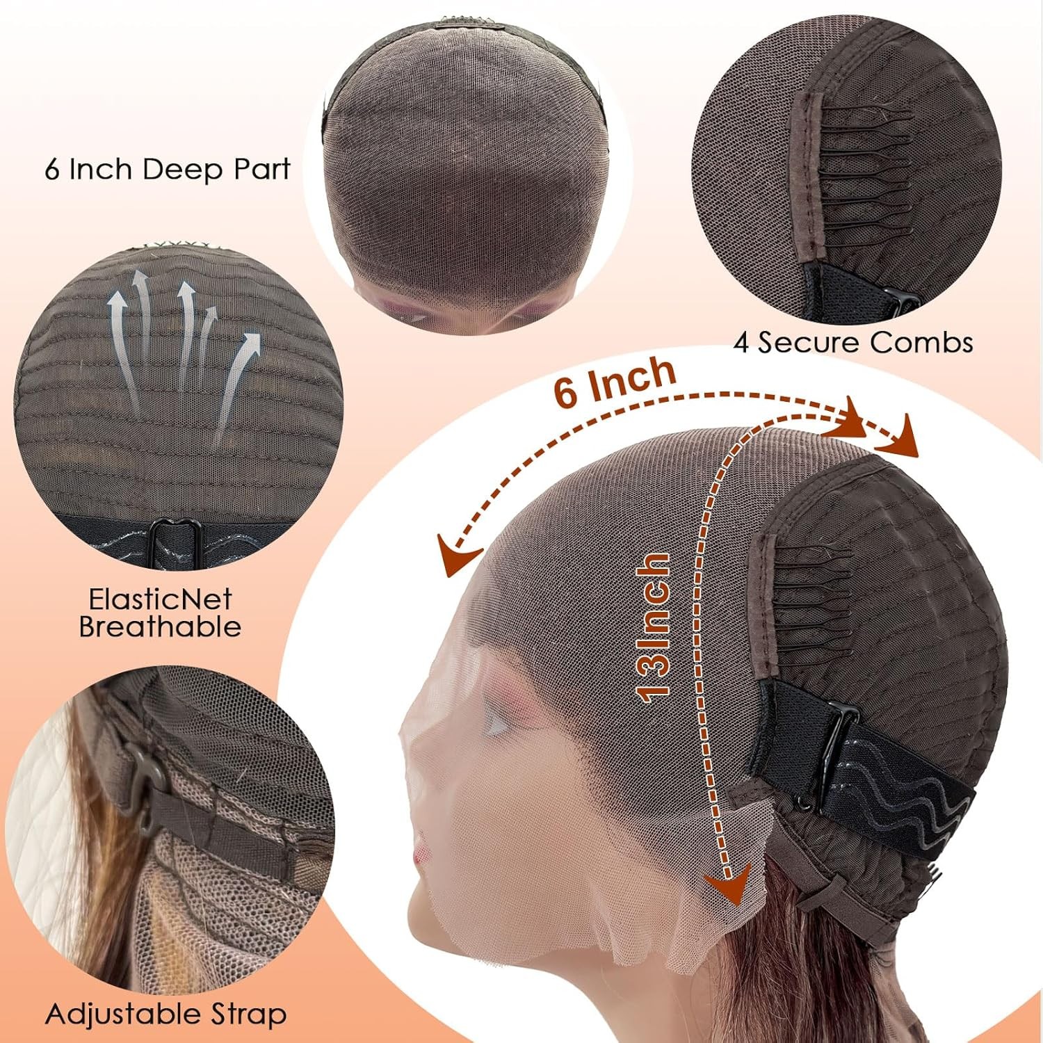 30 Inch Highlight Ombre Lace Front Wig Human Hair Honey Blonde Body Wave 13×6 HD
