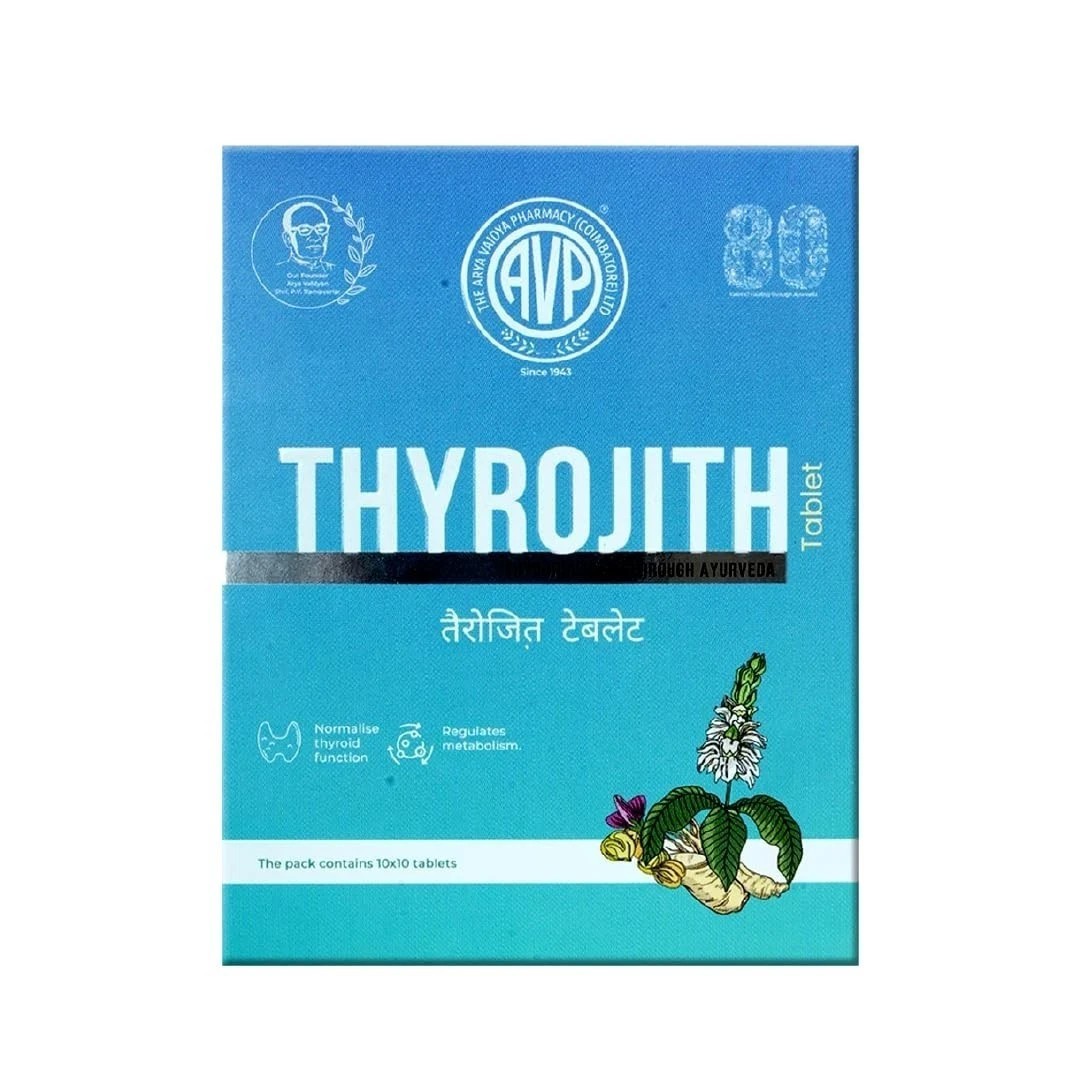 AVP Thyrojith 100 Tablets Ayurvedic Remedy for Thyroid Hormone Imbalance