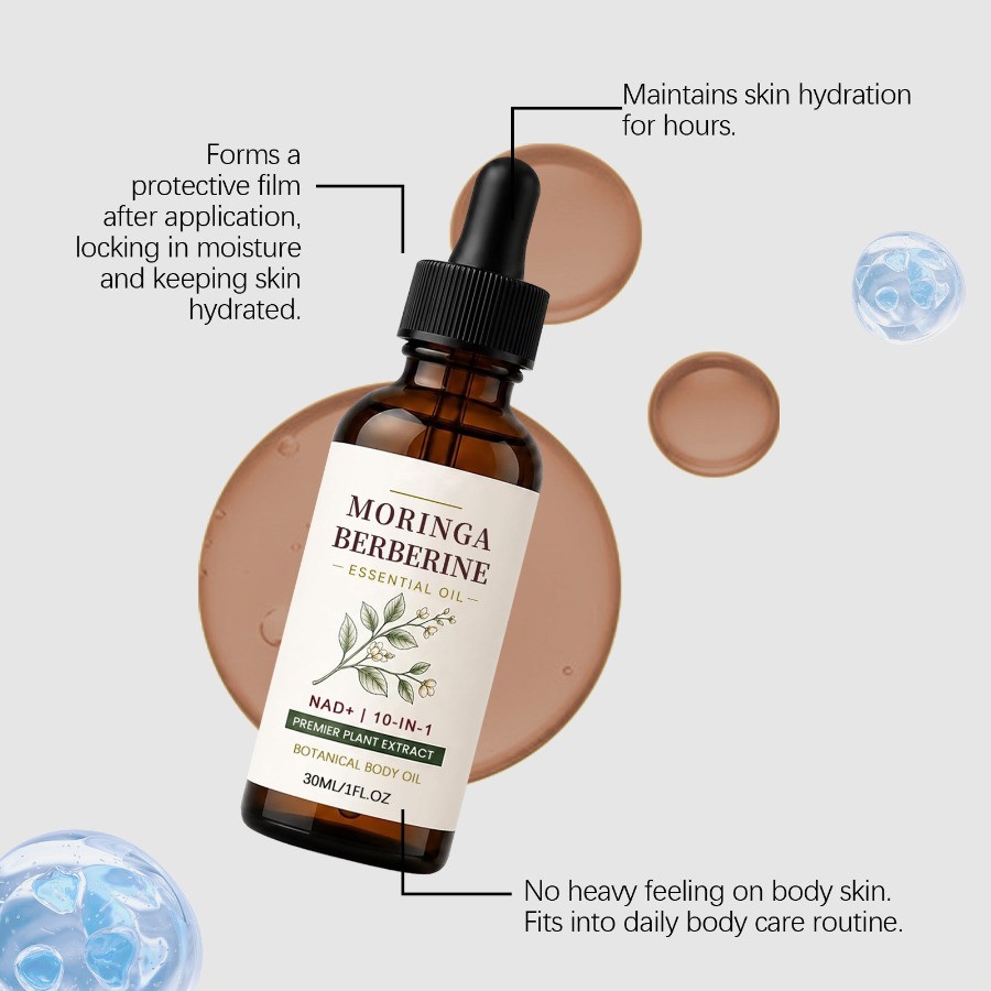 1-5PCS Moringa Berberine Oil Essential Body Massage Firming Body Oil 30ml ~20OFF