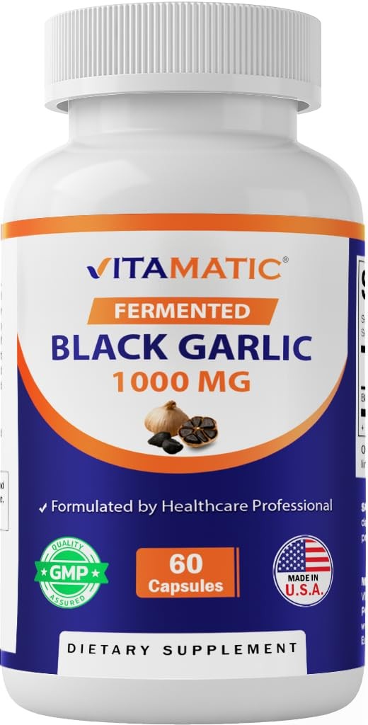 Vitamatic 3 Pack Fermented Black Garlic Extract 1000 mg 60 Count (Pack of 3)