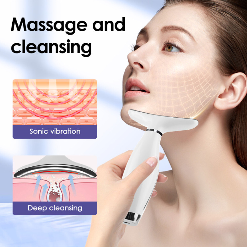 US 7 in 1 Facial Massager LED Light Therapy Face Neck Lift Anti-Wrinkle Device