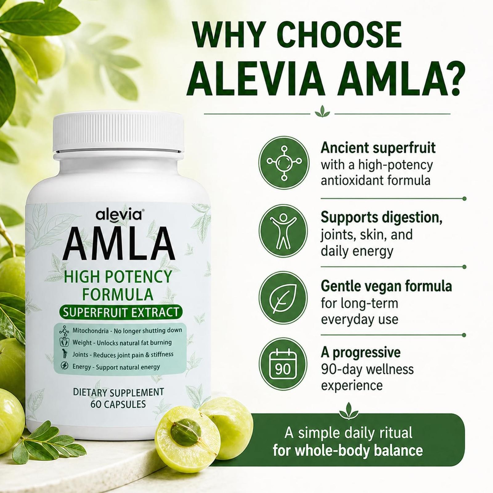 AMLA Capsules Superfruit Extract High Potency Formula 60 Capsules