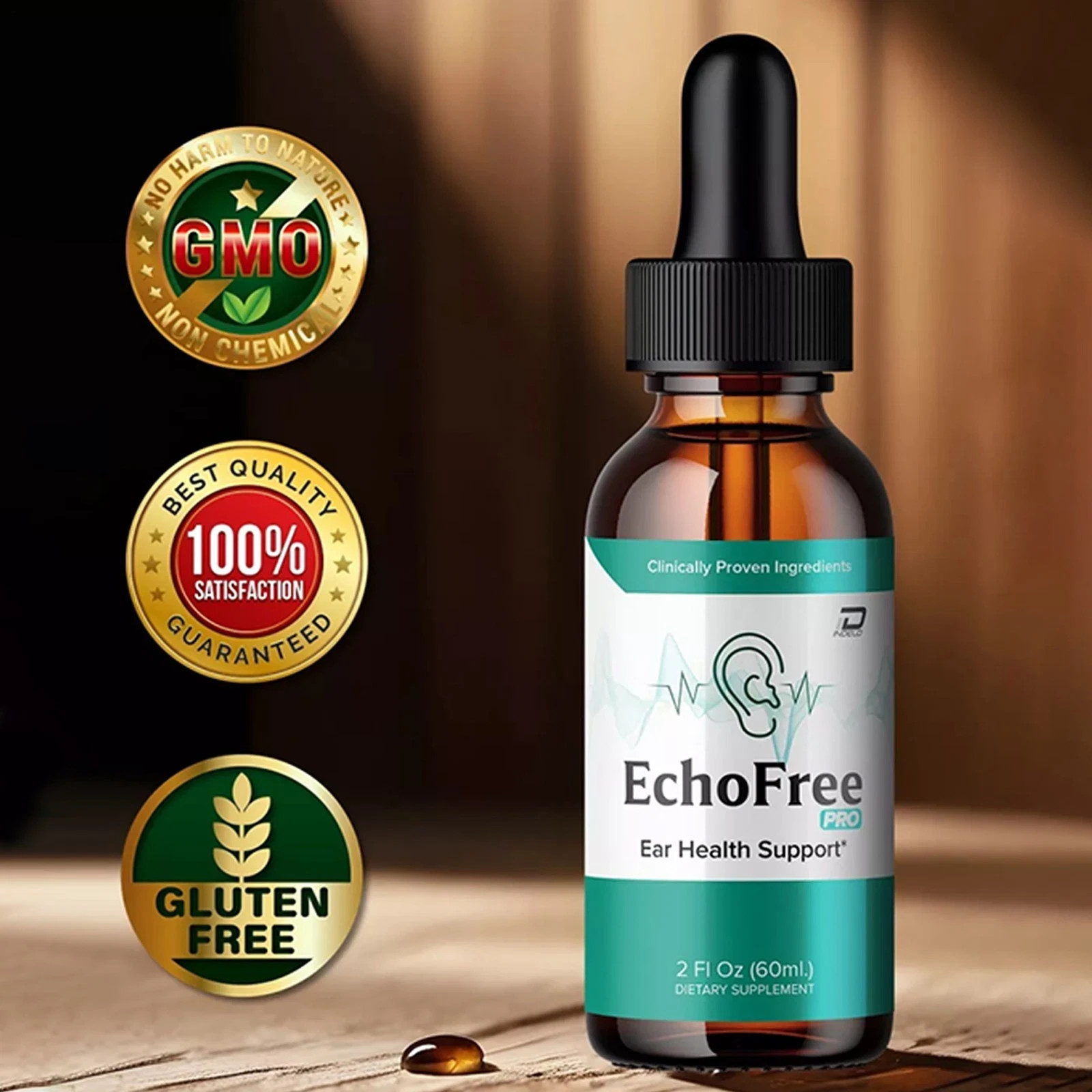 (1 Pack) Echo Free Pro Healthy Ear Support – Echo Free Pro Liquid Drops