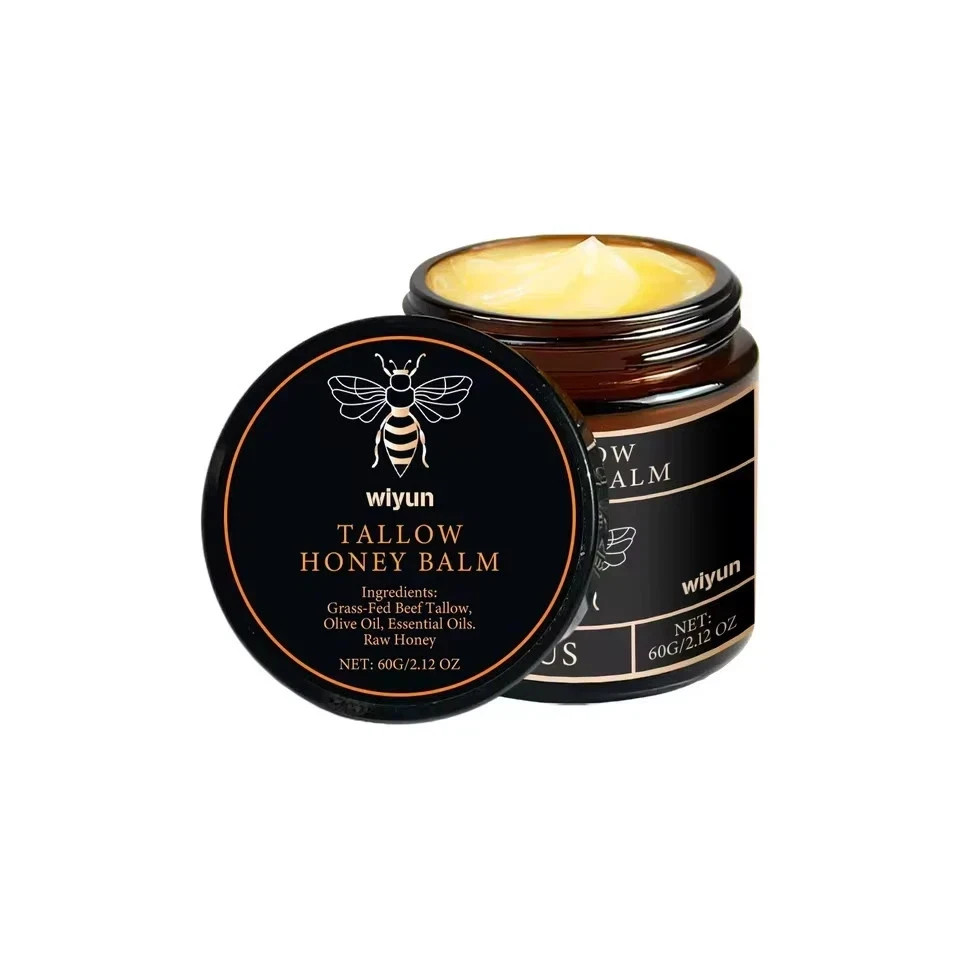 Grass Fed Beef Tallow Honey Balm Moisturizing Skin Care Cream Face Body 2.12oz
