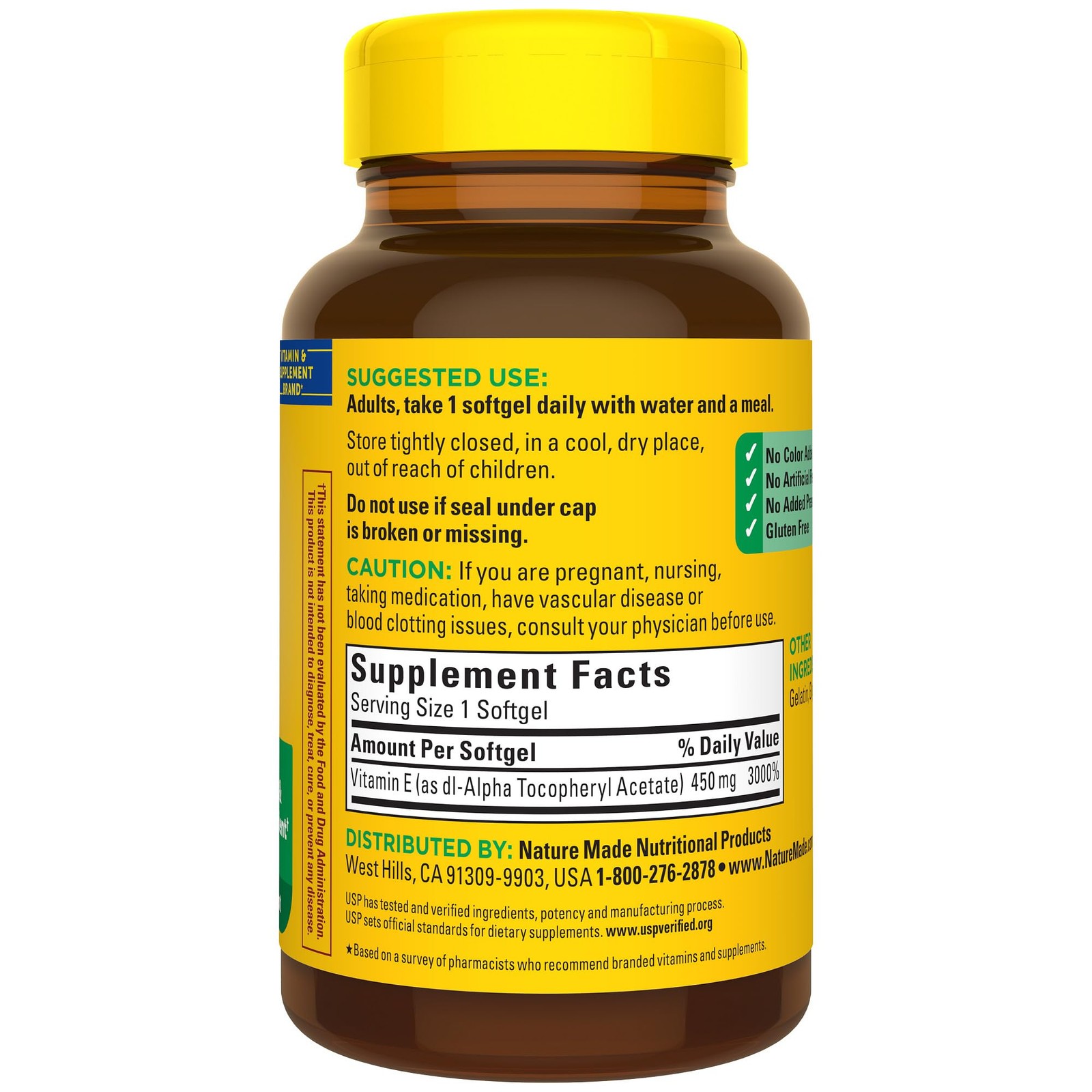 Nature Made Vitamin E 450 mg (1000 IU) dl-Alpha 60 Count (Pack of 3)