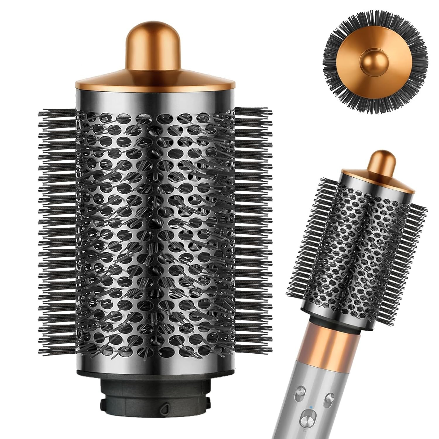 Dyson Airwrap Large Round Volumizing Brush – Nickel/Copper Fluffy Styler