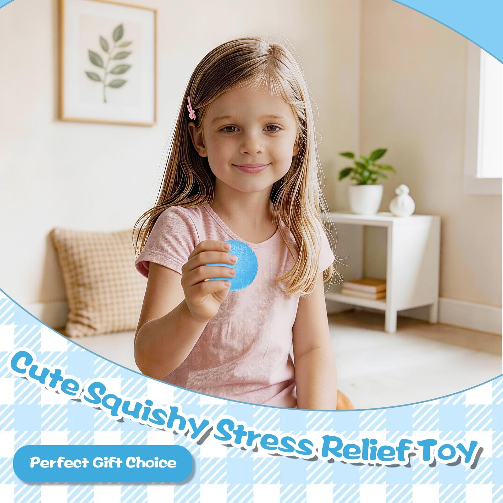 Textured Squishy Stress Ball 6cm/2.36in for Kids Ages 3+ & Adults, Sensory Sq…