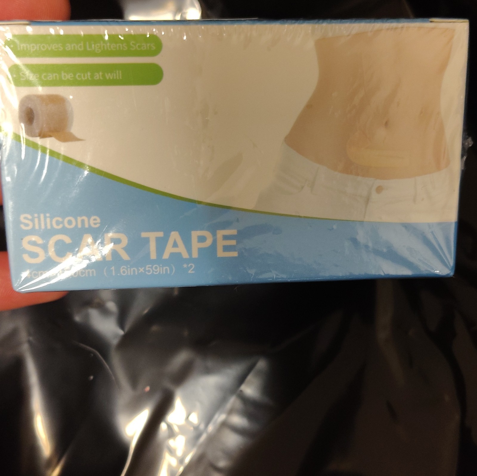 Silicone Scar Reducer Tape 2 Pack 1.6in x 59in for Burn, Acne, Surgery Scars