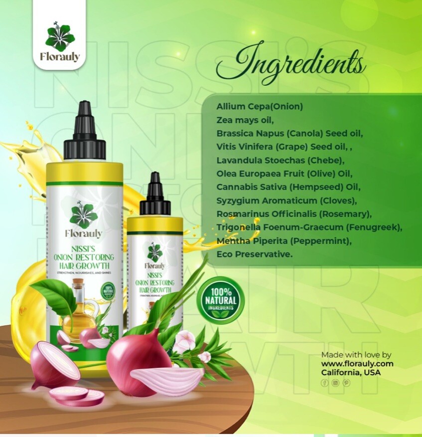 Onion Hair Growth Oil for All Hair Types/ Restoring Onion Hair Growth Oil