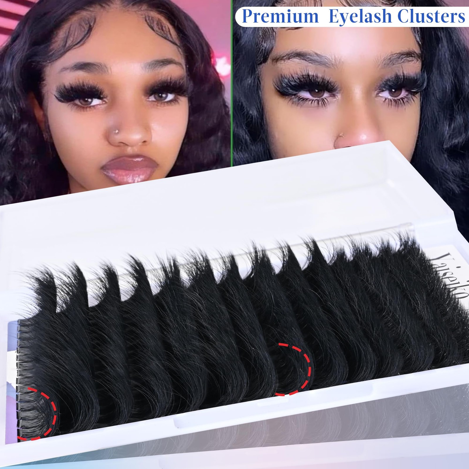 Lash Clusters 300D Thick Long 12-25mm Volume Cluster Eyelash Extensions 224Pc…