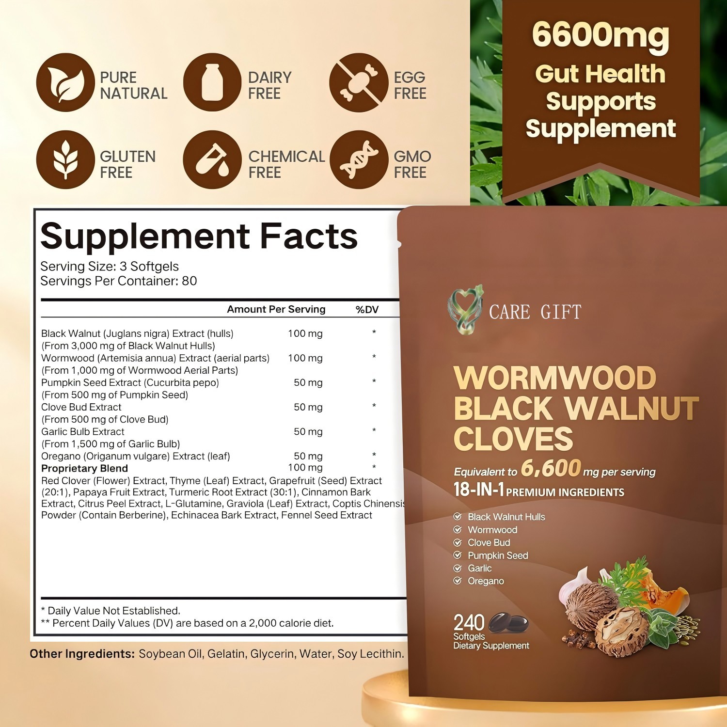 18-in-1 Black Walnut Wormwood Cleanse | 240 Softgels | Gut Health & Digestion