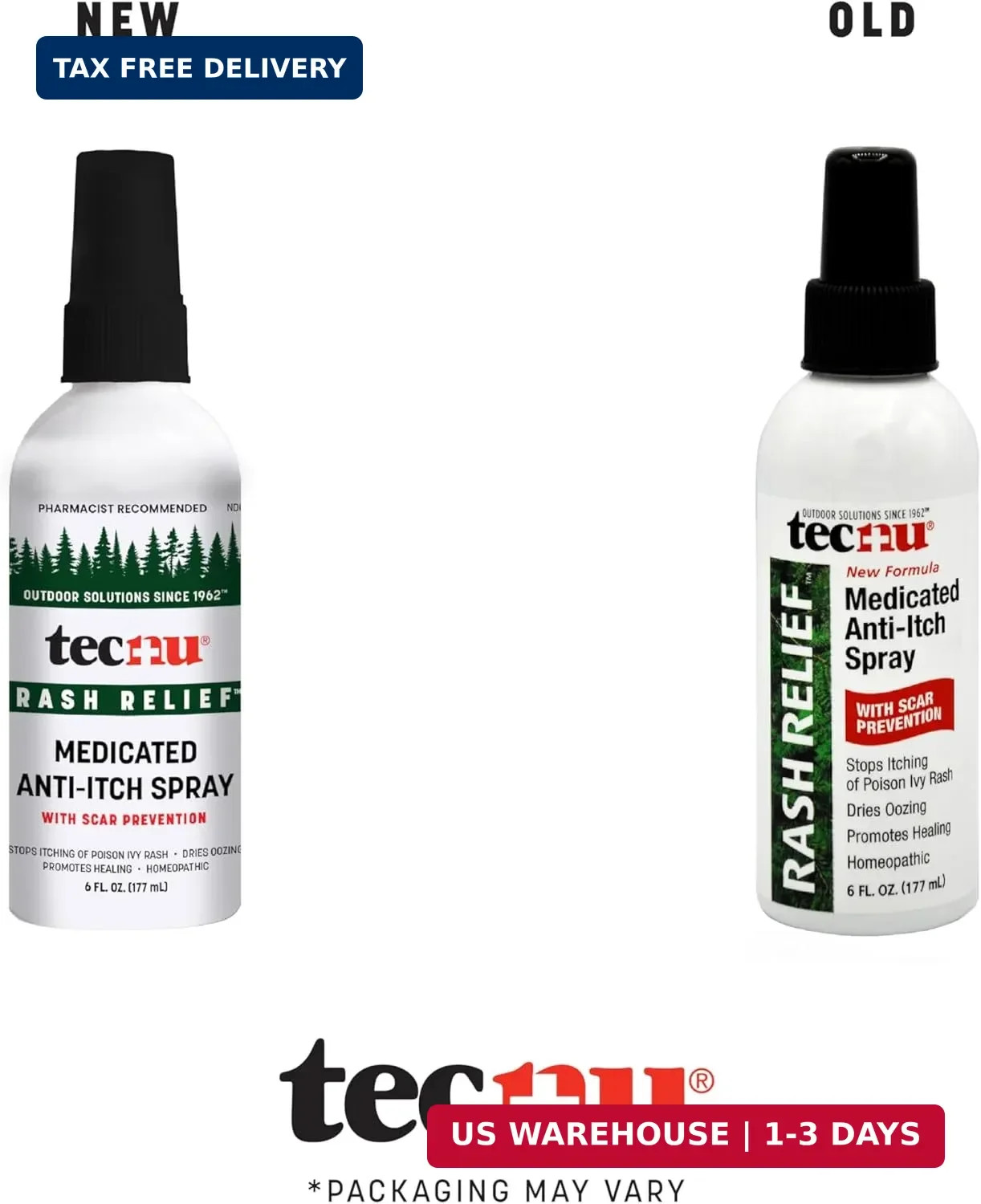 Tecnu Rash Medicated Anti-Itch Spray with Scar Prevention, Poison Ivy Treatment,