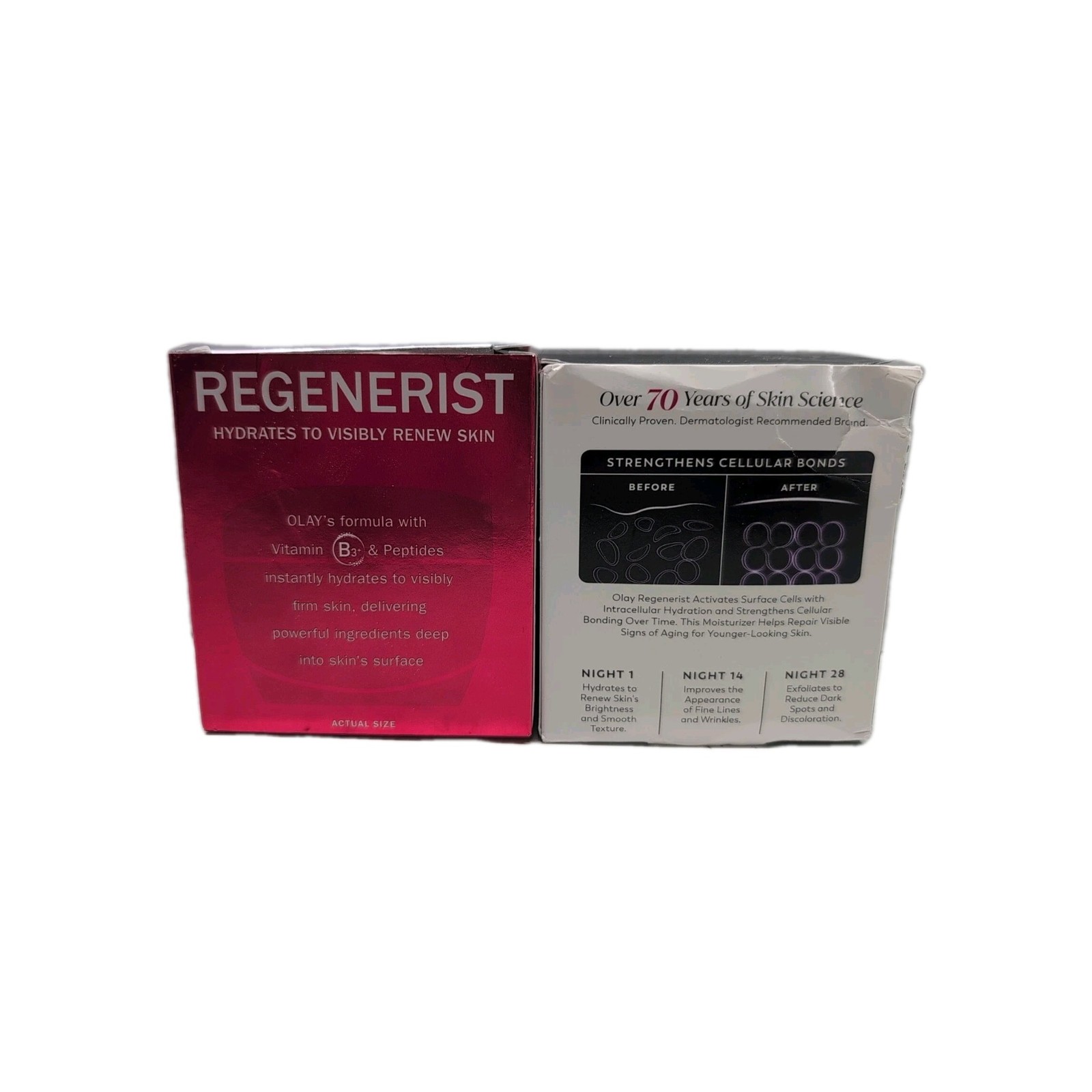 (2) OLAY Regenerist Micro-Sculpting Cream Anti Aging Moisturizer + Night Cream