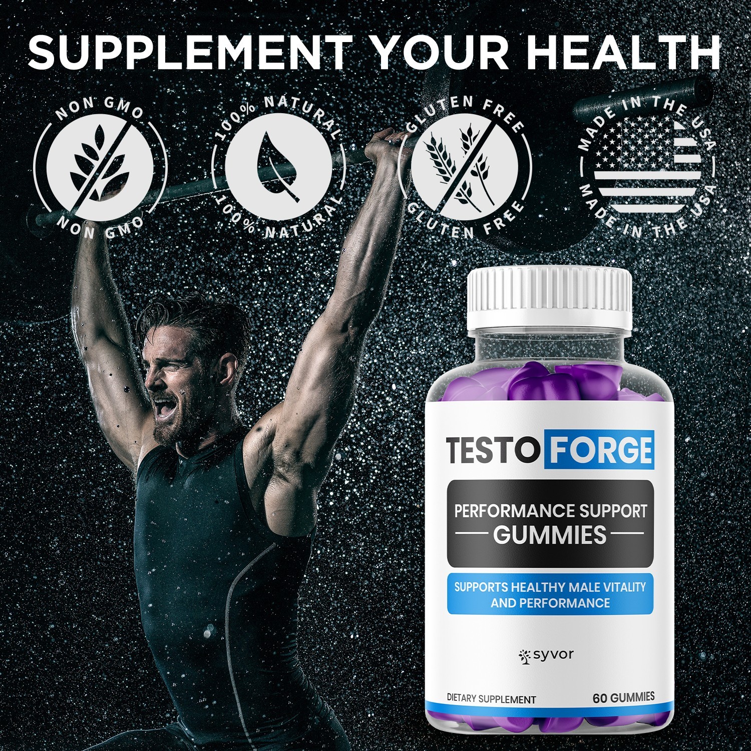 (1 Pack) Testo Forge Gummys Advanced Male Support Formula TestoForge 60 Gummies