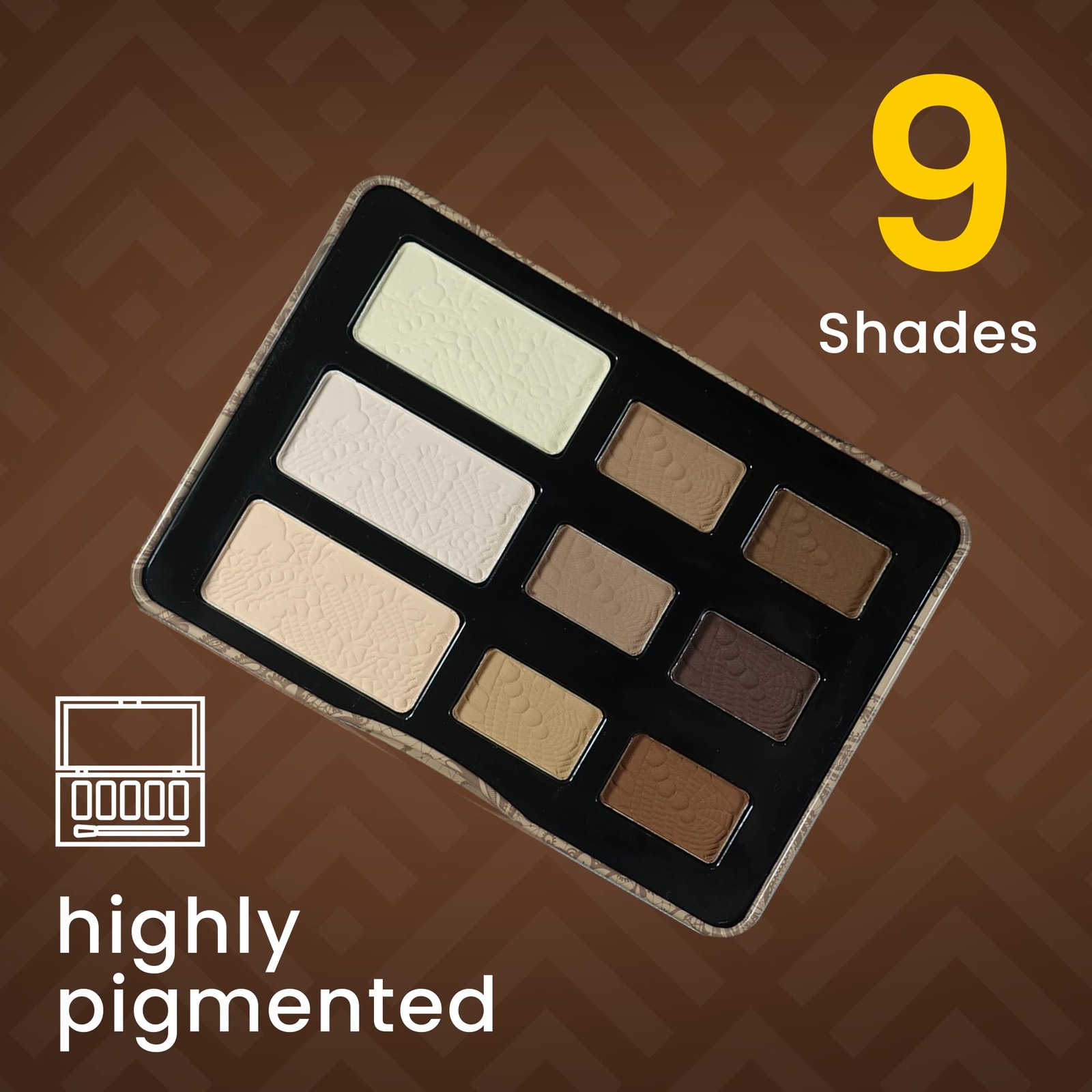 Cosmetics – Matte Natural, 9-Color Eyeshadow Palette Matte Finish, Highly Pigmen