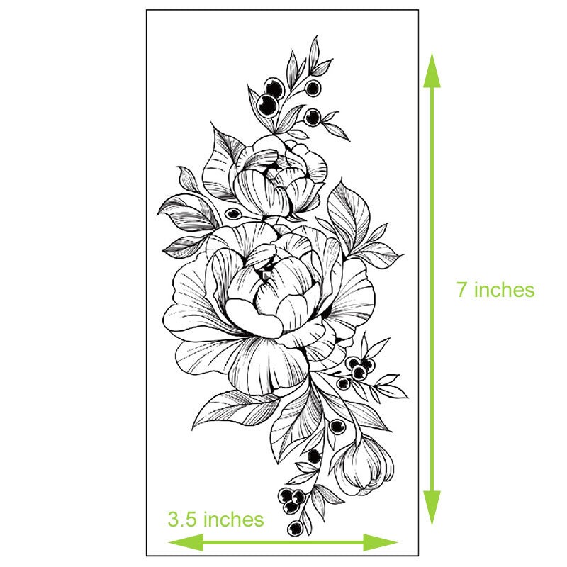 5 Flower Tattoo Sheets – Waterproof, Safe & Easy to Apply