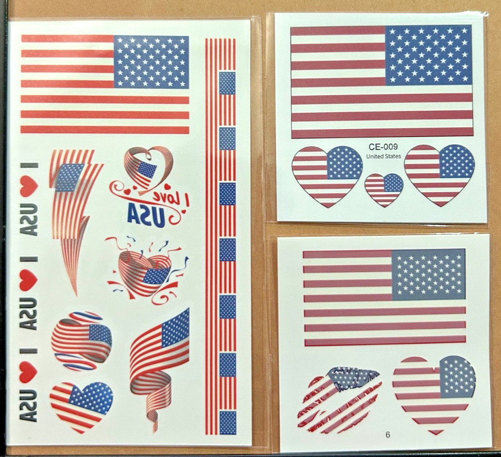 USA TEAM UNITED STATES – 3 SHEETS TEMPORARY TATTOOS BEAUTIFUL DESIGN #WORLDCUP26