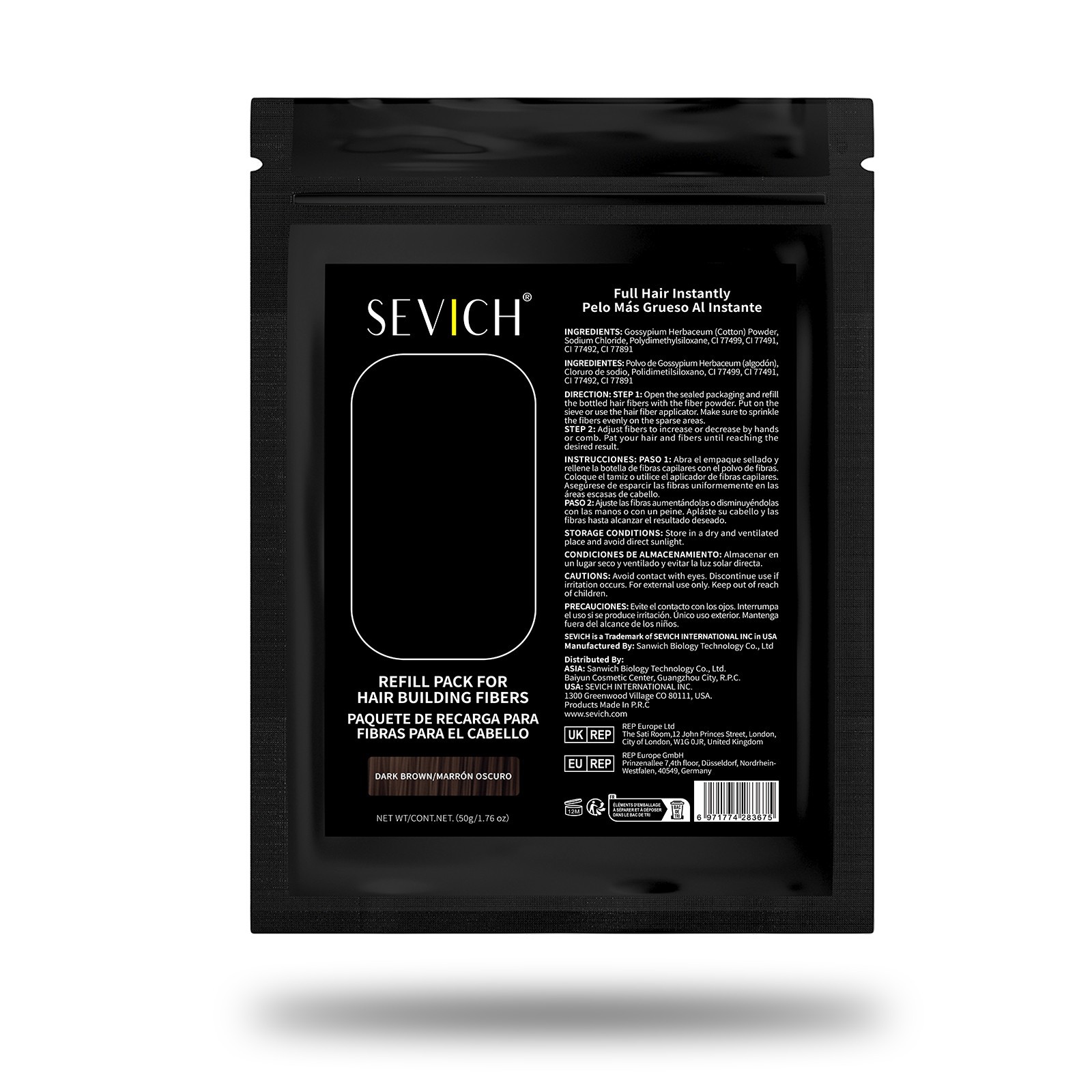 SEVICH Hair Building Fiber Hair Loss Concealer Refill Pack 25g 50g 100g FROM USA