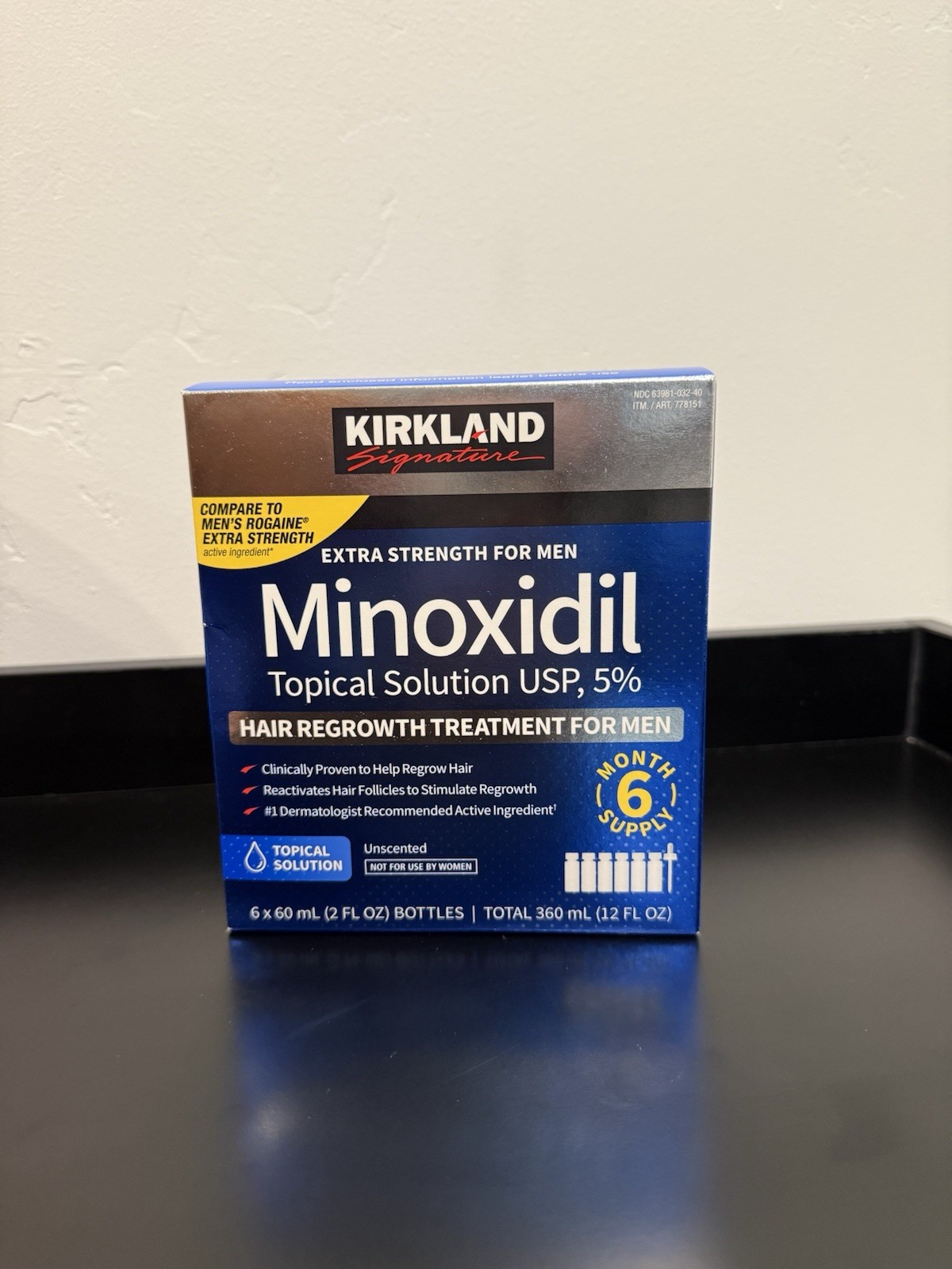 Kirkland Minoxidil 5% Extra Strength Men Hair Regrowth Solution 6 Month Original