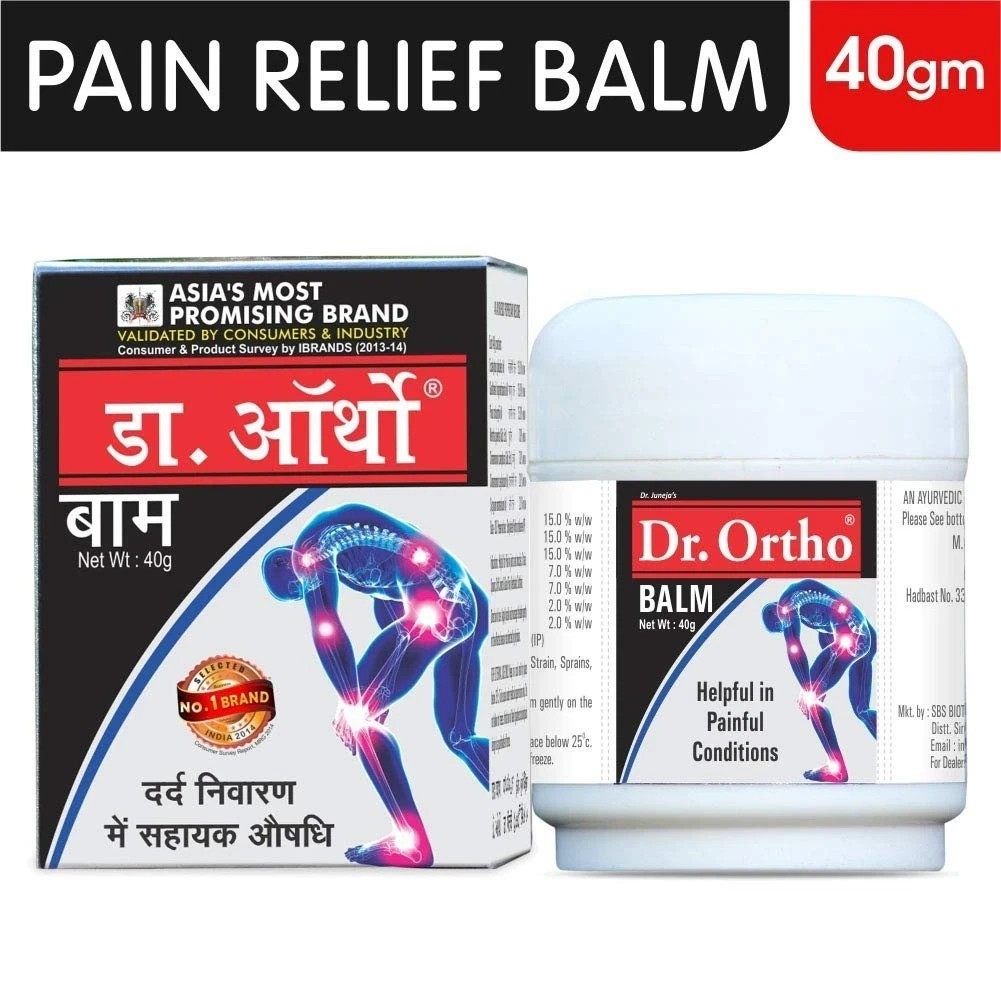 Dr.Ortho Ayurvedic Pain Relief Balm for Joints Pain, Knee & Back Pain Pack of 3
