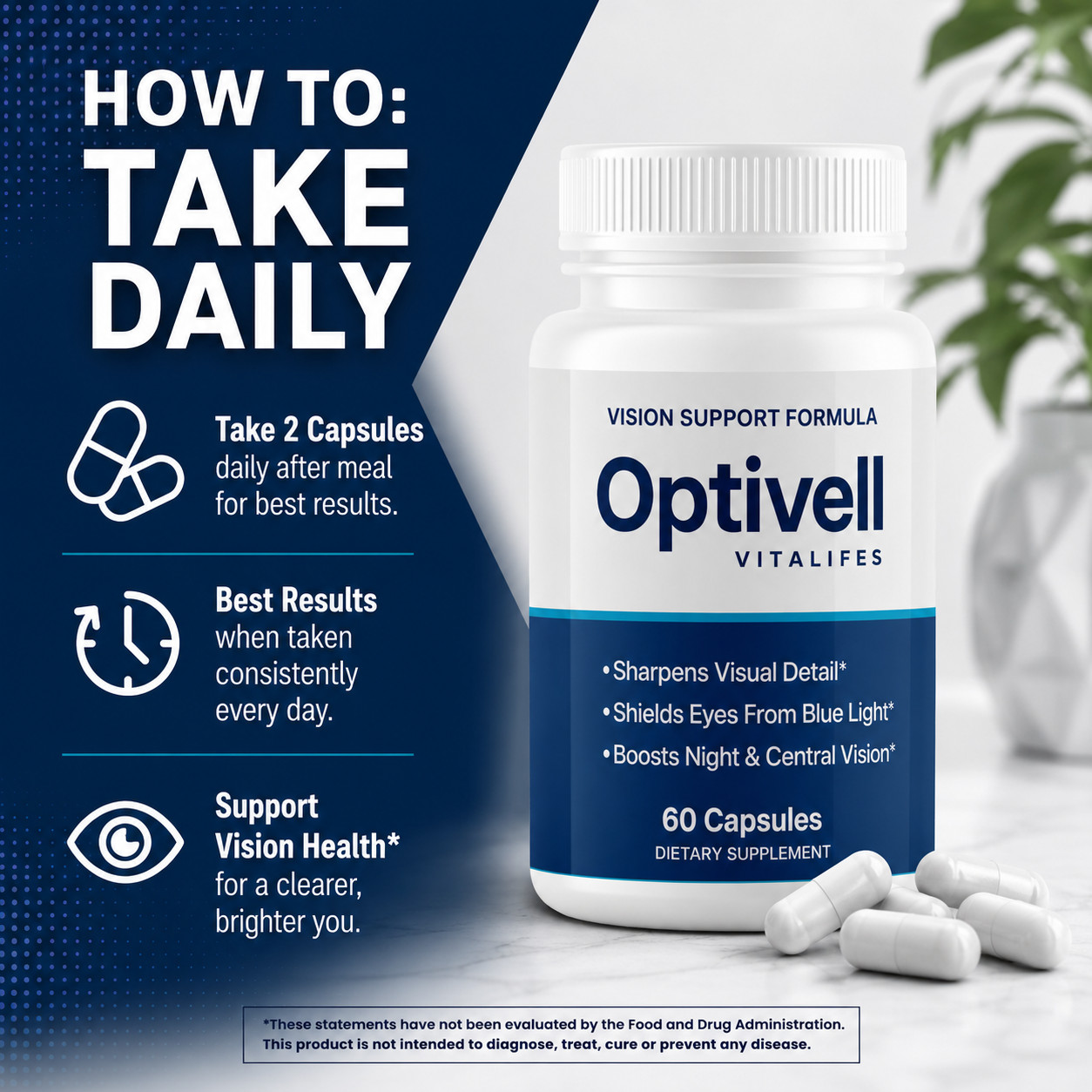 (5 Pack) Optivell Vision Support Formula, Opti Vell Eye Health (300 Capsules)