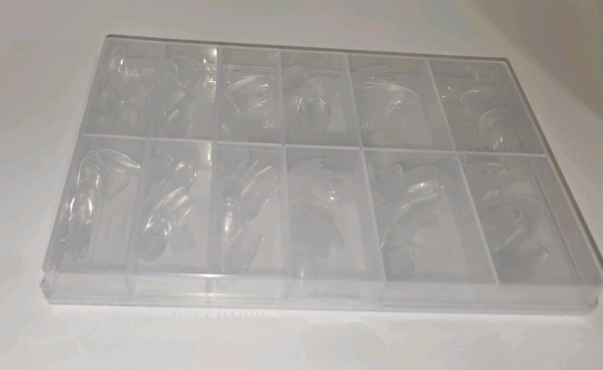 Acrylic Nail Tips For Full Cover Nail Extension. Oval 216 Pieces, 12 Sizes New