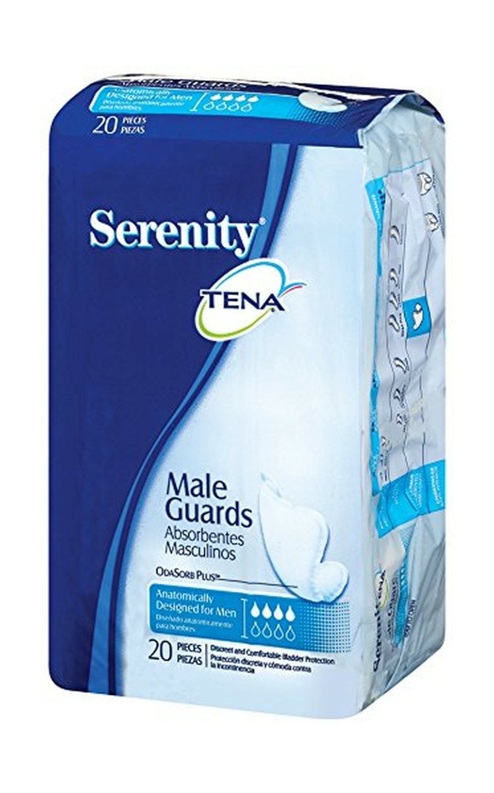 TENA Male Guards 20CT PRI (3 Pack) 20 Count (Pack of 3) pack of 3, 60 total