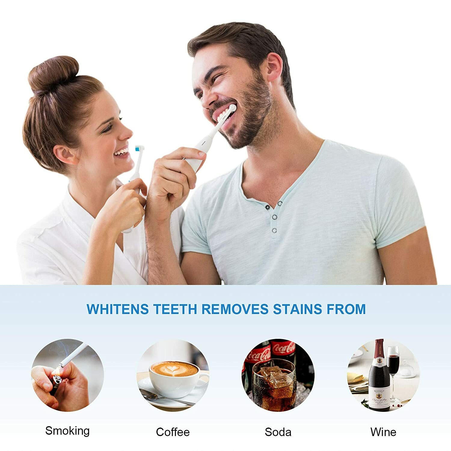 60 Days Supply Teeth Whitening Powder Tooth Whitener Stains Remover Mint Flavor