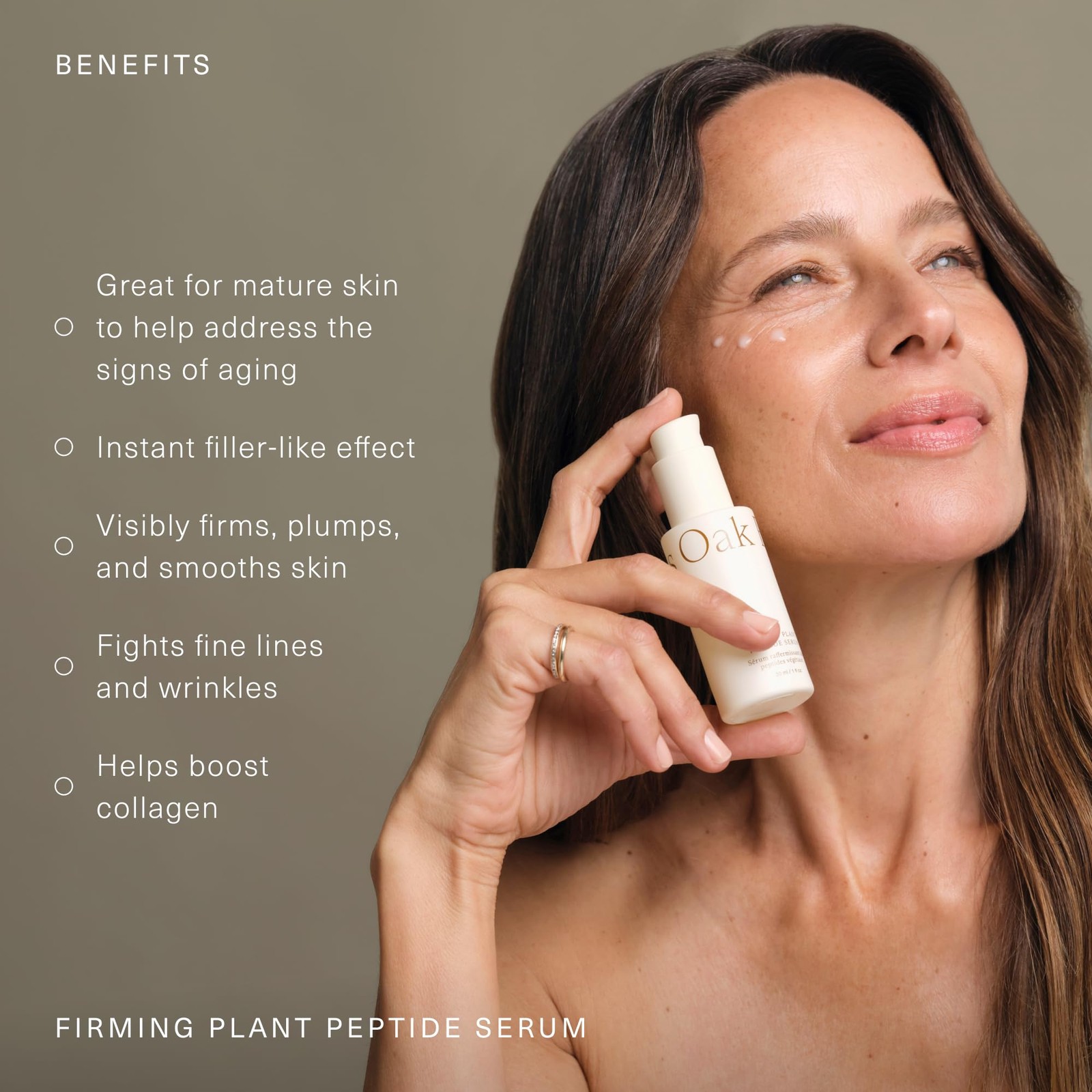Oak Essentials Firming Plant Peptide Serum, Peptide Face Serum with Botanical…