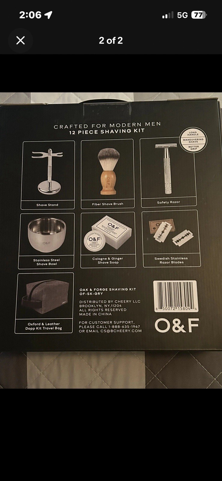 Oak & Forge Deluxe 12-Piece Wet Shaving Kit Professional Results