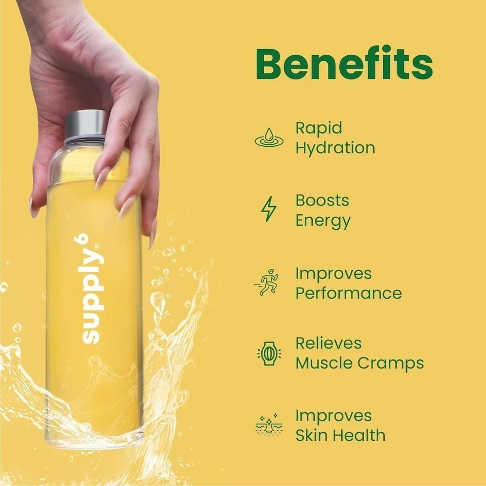 Supply6 Salts | Electrolyte Mix | Zero Added Sugar, (36 Servings, Lemon Lime)