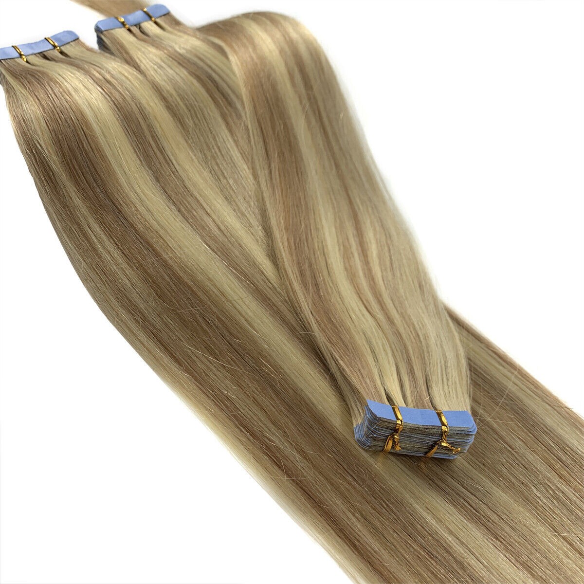 Tape in Human Hair Extensions Invisible Adhesive Glue Skin Weft Remy Hair16-26in