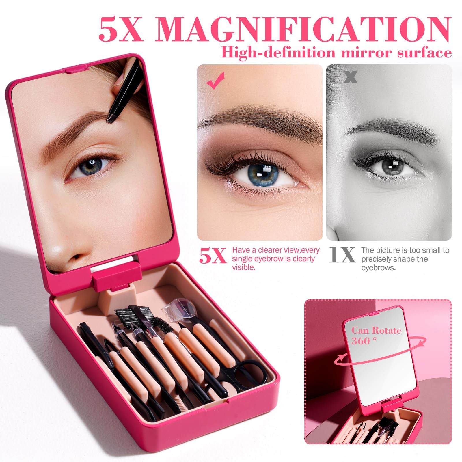 JPNK Eyebrow Trimmer Kit, 8 in 1 Scissors Professional Grooming Set…
