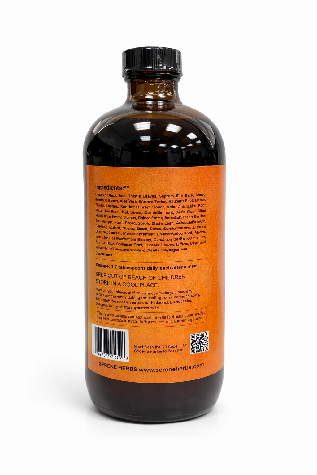 Moringa and Black Seed Bitters (Pack of 2) 100% Natural Organic 16 oz bottle