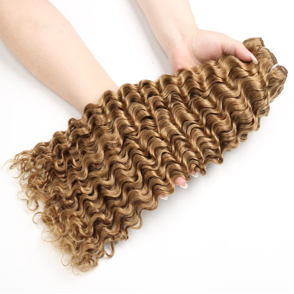 Younghann 24 26 28 Inch Color 27 Bundles Human Hair Honey Blonde Deep Wave