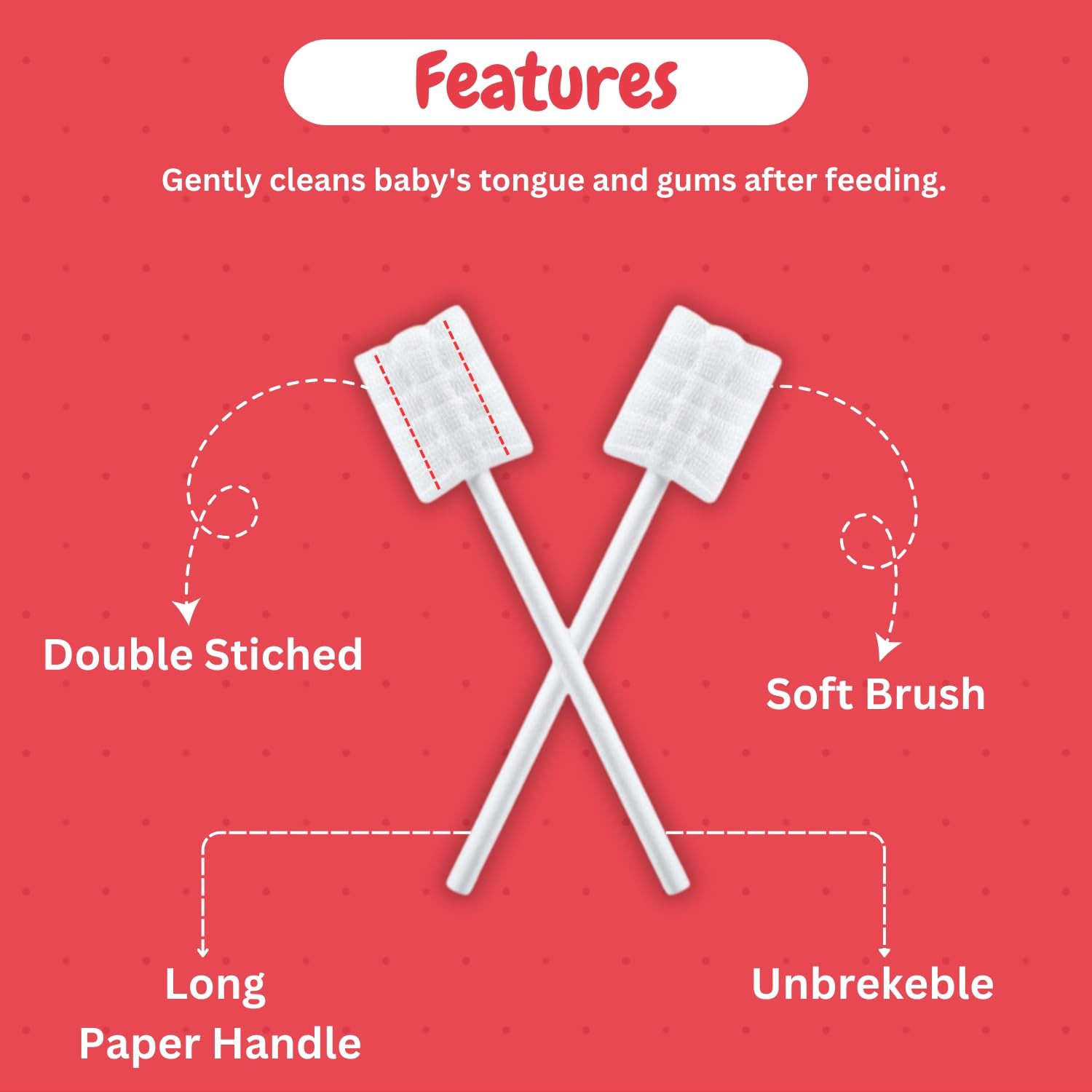 Tekme 20pcs Baby Oral Cleaner & Tongue Swabs for 0-36 Months Newborns