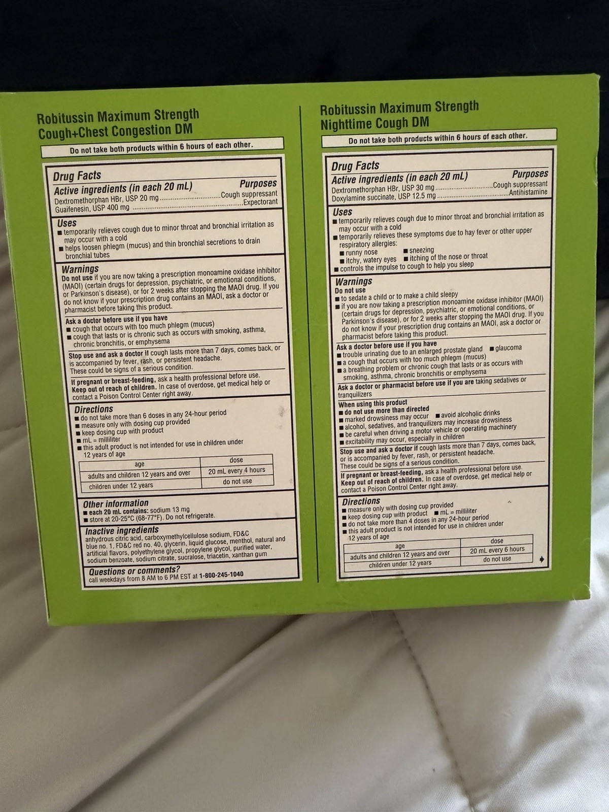 Robitussin Maximum Strength Day & Night Cough + Chest Congestion DM 8 Fl Oz
